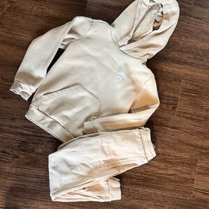 Kids Cream Hoodie and Joggers Set